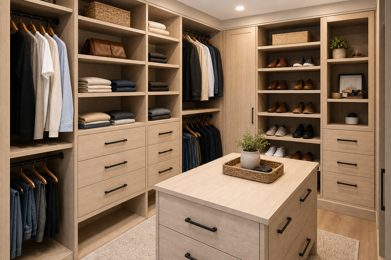 Custom closet and storage cabinetry project